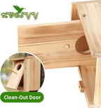 2 Pack Bird Houses for Outside, Wooden Birdhouse Kit with Front Clean-Out Door, Solid Wood Outdoor Nesting Box for Backyard Birdwatching