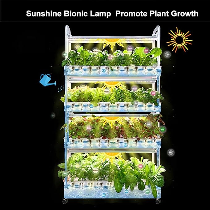 FLTRGO Hydroponics Growing System with Automated LED Grow Lights, Indoor Garden Tower Vertical Farming, Soilless Multilayer Smart Growing Equipment,120holes