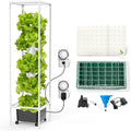JESLED Hydroponic Tower with 5000K Full-Spectrum Grow Lights, Dual Timers for Auto Watering & Lighting, Hydroponics Growing System with 20L Water Tank, High 66.2", Home Indoor Garden