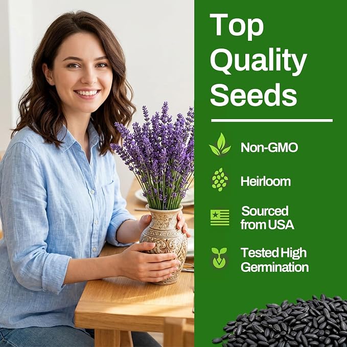 LUOJIBIE Lavender Seeds, 20000+ Seeds Bulk Pack, 2026 Lavender Seeds for Planting Outdoor, High Germination Non-GMO, Wildflower Seeds for Planting Indoor Outdoor, Open Pollinated