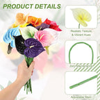 uxcell 8Pcs 11inch Artificial Anthurium Lily Flowers, Permanent Flower Bouquet for Home Arrangements Wedding Festival Decoration Crafts Store Decor Accessories, Pale Yellow