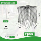 Garden Wire Cloches For Plants Extra Large 13.2" X13.2" X16.7" Rustproof Plant Cages For Outdoor Plants Protectors From Animals With Openable Top Cover & Stakes Plant Cages To Keep Animals Out (2 PCS)