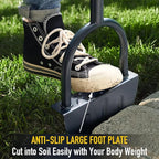 Colwelt Saw-Tooth Edger Lawn Tool, Half Moon Lawn Edger with T-Grip, Sidewalk Grass Long Handled Step Edger, 38-Inch