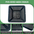 8 Pcs 9 Inch Aquatic Plant Baskets for Hydroponics Water Garden Plant Pots Black Plastic Mesh Basket Square Plastic Mesh Pond Containers for Live Aquarium Plants