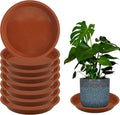 8 Pack 18 Inch Round Plant Saucers for Less 16 Inch Pot Indoors Outdoors Plant Trays for Pots Planter Saucer Plastic Drip Tray Planter Water Tray(Terracotta, 18"(8pcs))