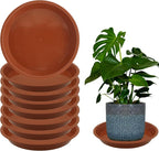 8 Pack 18 Inch Round Plant Saucers for Less 16 Inch Pot Indoors Outdoors Plant Trays for Pots Planter Saucer Plastic Drip Tray Planter Water Tray(Terracotta, 18"(8pcs))
