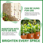 Rivvlive DIY Crystal Suncatcher Kit 400 Pcs Sun Catchers Making Supplies Kit with 3 Size Tall Trellis for Potted Plants Indoor Plant Stake Suncatcher Decoration for Indoor Windows Office Home Decor