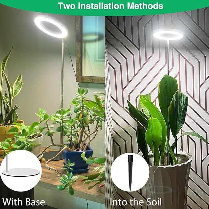 Aokrean Grow Lights for Indoor Plants, Full Spectrum Plant Lights for Indoor Growing, 9.8"-37.4" Height Adjustable Desk Grow Lamp with Auto Timer 6/12/16Hrs, 3 Optional Spectrums, 5 Brightness,2 Pack