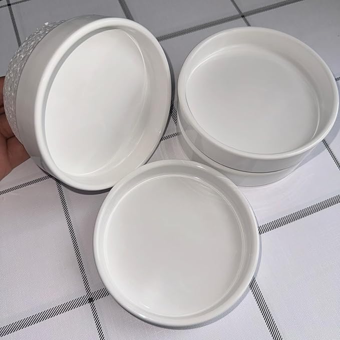 Yukfona Plant Saucer Pot Tray Planter Saucers 4 Pack 4 in,5 6 7 8 9 10 11 12 13 Inch for Indoors Outdoor, Durable Sturdy Ceramic Flower Drainage drip Water Tray for Glazed Pots Base (4 Inch-White)