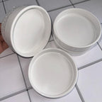 Yukfona Plant Saucer Pot Tray Planter Saucers 4 Pack 4 in,5 6 7 8 9 10 11 12 13 Inch for Indoors Outdoor, Durable Sturdy Ceramic Flower Drainage drip Water Tray for Glazed Pots Base (4 Inch-White)