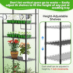 Abimars Walk-in Greenhouse with Height-Adjustable Shelves, Heavy Duty Green House for Outdoors/Indoors, 98% Light-Passing PVC Cover, 82"x57"x29", Black