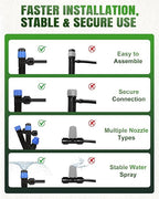 Breeze Touch 230FT Drip Irrigation System, Manual Garden Watering Kit with 6-Way Connectors, 1/2" & 1/4" Distribution Tubing for Greenhouse, Yard & Potted Plants, Precision Irrigation for Large Garden