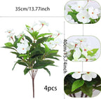 CITYES 4 Pcs Artificial Flowers Outdoor Impatiens UV Resistant Silk Impatiens Flowers White Faux Flowers Impatiens Bushes Artificial Impatiens for Pot Patio Lawn Garden Hanging Basket Porch Decor