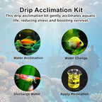 Drip Acclimation Kit for Aquarium, Adjustable Precision Slow Drip System to Reduce Stress, Prevent Osmotic Shock, Safe Acclimation for Shrimp, Fish