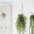 3 Packs Fake Hanging Plants with Black Pots, 28" Artificial Hanging Plants for Wall Decor, Fake Fern Plants Mandala Vine Indoor/Outdoor for Home Bathroom Bedroom Kitchen Office Room Decor