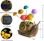Solar Garden Statues Outdoor, Snail Garden Decor Solar Lights with Mushrooms, Birthday Gifts for Women Mom Grandma, Fairy Accessories for Patio Yard Lawn Backyard Balcony Housewarming Ornament