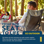 GCI OUTDOOR RoadTrip Rocker Camping Chair | Portable, Folding Rocking Chair with Solid, Durable Armrests, Drink Holder & Comfortable Extended Backrest — Indigo Blue