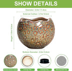 Ceramic Pots for Plants - 4 Inch Plant Pots with Drainage Hole and Plug, Small Succulent Pot for Indoor Plants Outdoor, Modern Flower Pot, Office Decor, Housewarming Gifts, Speckled-Brown