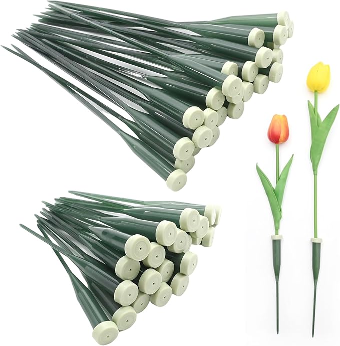 50 Pack Extendable Stem Water Tubes with Caps for Flowers, Extendable Vials for Floral Arrangements, Essential Florist Supplies (6 and 12 Inches)
