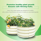 GARDMAX 2 Pack 2x2x1FT Galvanized Round Raised Garden Bed Kit, Metal Planter Boxes Outdoor with Easy Assembly, Large Garden Bed for Vegetables, Fruits, Flower, Herbs Milk White