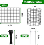 U0U 3 Pack Plant Protector from Animals,9 PCS Metal Mesh to Keep Animals Out,Plant Cages for Outdoor Plants,Plant Guards from Animals Rabbits Chicken Squirrels (11.8 x 15.7inch-3 Pack)