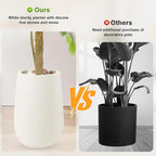 6.5FT Artificial Ficus Tree with White Planter and Pebbles,Faux Silk Tree with Lifelike Leaves and Realistic Trunk,Tall Fake Potted Plant for Home and Office Décor Indoor and Outdoor (6.5FT)