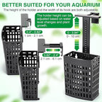 2026 Latest Upgraded Aquarium Plant Holder Adjustable Height with Extendable Hook and Suction Cup for Fish Tank Aquaponic Plant Cultivation and Aquascape Accessories Decorations (4 Pack)