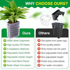 2026 Latest Upgraded Aquarium Plant Holder Adjustable Height with Extendable Hook and Suction Cup for Fish Tank Aquaponic Plant Cultivation and Aquascape Accessories Decorations (4 Pack) Transparent