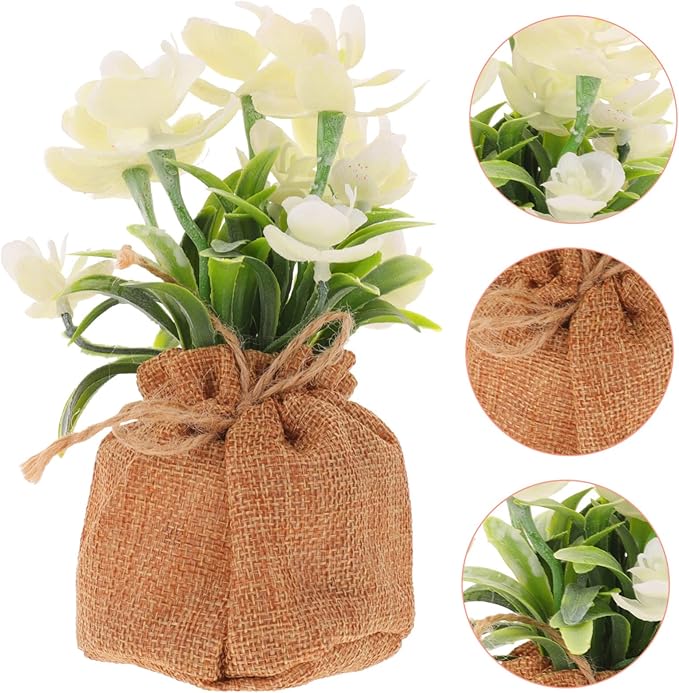 Unomor Realistic Faux Phalaenopsis Orchid Bonsai Decorative Bag Simulation Potted Flower for Home and Desktop Decor Lifelike Artificial Orchid Plant for Living Room Kitchen Bedroom Accent