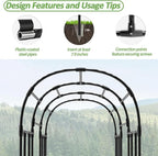 Garden Arch Trellis - 47"L*71"W*87"H, Rust-Proof Grape Trellis with Thickened Steel Pipe, Garden Arch Trellis for Climbing Plants Outdoor, Tunnel Trellis for Cucumber, pumpkin,Squash, Melon
