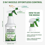 Neem Oil Spray for Plants with Peppermint Oil– Gentle Leaf Maintenance for Indoor and Outdoor Greenery, 16oz