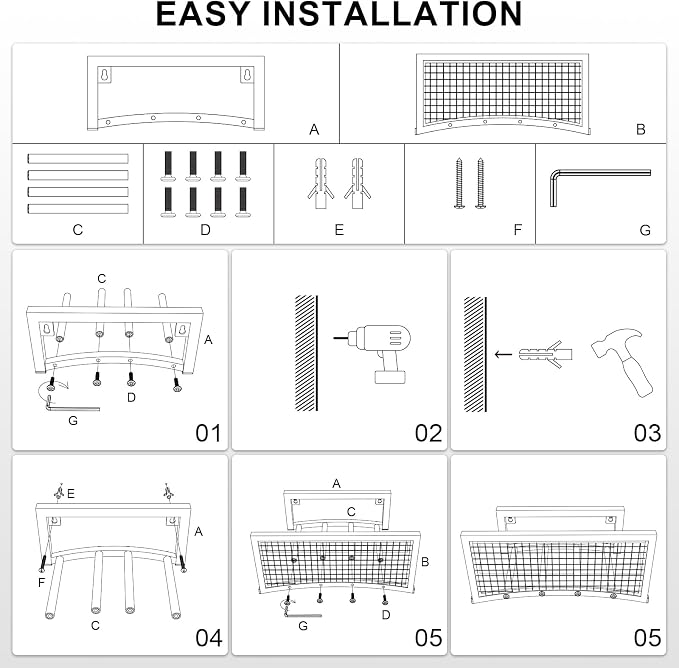 Garden Hose Holder Wall Mount, Heavy Duty Metal Water Hose Rack for Outside, Holds Up to 150FT, Storage Organizer, Easy Install, Black