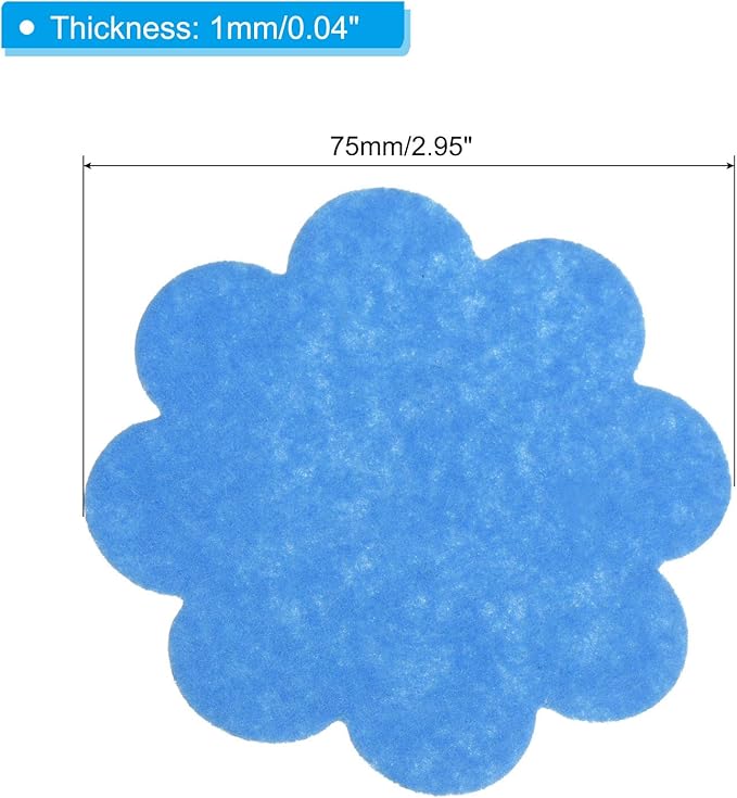 PATIKIL 3 Inch Plant Pot Hole Pad, 30 Pack Non-Woven Fabric Flower Shape Bonsai Bottom Soil Mat, Blue