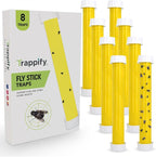 Trappify Hanging Fly Traps Outdoor: Fruit Flies and Flying Insect Trap for Indoor & Outdoor Use I Disposable Sticky Fly Trap Indoor House Pest Control (8 Pack)