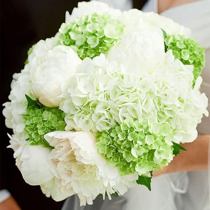 Coferset Green Hydrangea Artificial Flowers 3pcs Lifelike Faux Hydrangea Real Touch Fake Flowers for Home Wedding Christmas Office Party Living Room Decoration,22inch