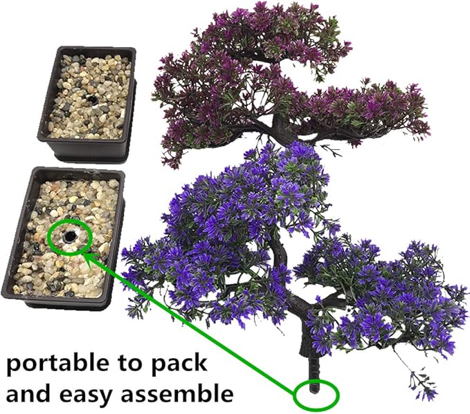 Artificial Bonsai Tree-Fake Plant in Pot Artificial Plants,Faux Bonsai Japanese Pine Bonsai Artificial Plants for Home Decor Indoor,Office/Windowsill/Yard,Desktop Display, Zen Garden Décor