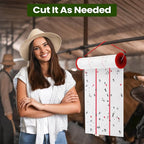 Qualirey Giant Sticky Fly Traps, Fly Strips for Indoor Outdoor Hanging Flying Tapes Non Toxic Ribbon Fruit Gnat Killer for Mosquito Plants House Horse Stable(295.3ft,White,10 Pcs)