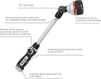 Eden 98653 Pro Metal 6-Pattern 18” Watering Wand and Metal Garden Nozzle Value Bundle
