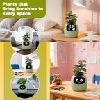 Smart Planter with App Control, Self-Watering AI Plant Pot with LCD Display, Interactive Desk Plant Companion for 100+ Plants, Smart Indoor Planter with Pomodoro Timer,80ml Reservoir,Calendar-Green