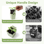 Seed Starter Tray, Dual-Purpose Handles for Transplanting & Labeling, 9 Deep 2.3 in Cells, Extra-Thick Reusable Germination Kit, for Indoor, Outdoor & Greenhouse Use