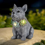 Solar Garden Statues Dog with Succulent and LED Lights Birthday Gifts for Women Mom Grandma Solar Outdoor Dog Decor for Outside,Outdoor Solar Lights for Yard, Garden and Patio, Unique Gift for Women