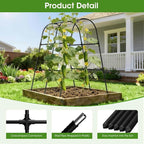 Cucumber Trellis for Raised Bed,U-Shape Garden Trellis for Climbing Plants Outdoor, Metal Arch Vegetables Trellis, Plant Support for Vine (Black, 31.5" Lx21.6 Wx47.2 H-Small)