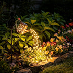 Solar Watering_Can with Light, 2 Pcs Outdoor Solar Cat Garden Decorative, Featuring Metal Cat Silhouette Stake, Gift for Women, Outdoor Waterproof, for Landscape, Lawn, Garden Path Decor