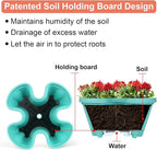 GameXcel Vertical Planter Tower - 5 Tier Stackable Garden Planters with Wheels and Tools Plant Pots for Strawberry Herb Flower and Vegetable Indoor Outdoor Use Teal