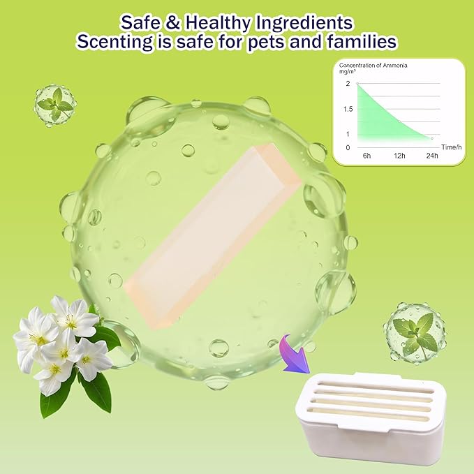 1Pcs Deodorant for PetSafe ScoopFree SmartSpin Self-Cleaning Cat Litter Box, Cat Friendly Natural Plant-Based Odor Suppression