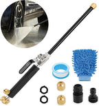 2025 Upgraded High Pressure Jet Nozzle for Garden Hose Hydro Jet Pressure Washer Wand Extension Pressure Washer Gun with 2 Hose Nozzles and Hose Quick Connectors