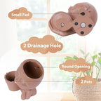 vomiceak Face Planter Pots Head Planters for Indoor Outdoor Plants - Double Plant Pots for Flower Succulent with Drainage Holes - Gift Ideas for Mother (Black Lady)