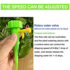10 Pack Self Watering Spikes for Plant,Indoor & Outdoor Automatic Plants Waterer,Plug-in Device with Adjustable Valve Switch, self Watering Planter Insert (10 Green Ones)