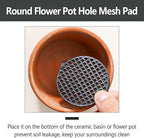 100PCS 1.8"/45mm Round Flower Pot Hole Mesh Pad, Plastic Plant Pot Mesh Hole Cover, Bonsai Bottom Grid Mat Pad for Garden Prevent Soil Loss
