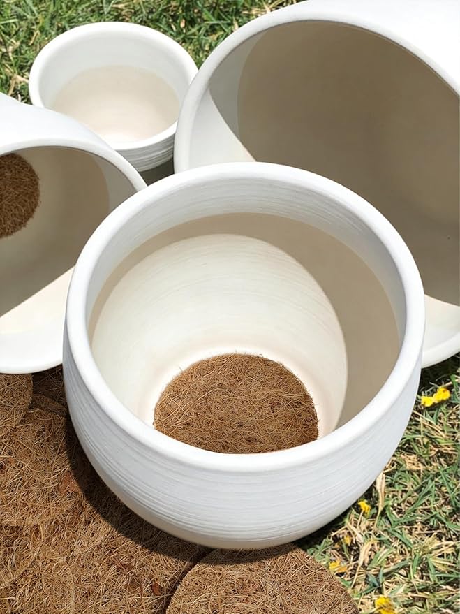 LE TAUCI Coconut Coir Drainage Mesh Pads for Flower Pots, Pre-Cut 2 Inch Pot Hole Covers to Prevent Soil Loss, Natural Coir Fiber Liners for Indoor & Outdoor Planters, 20 Pack